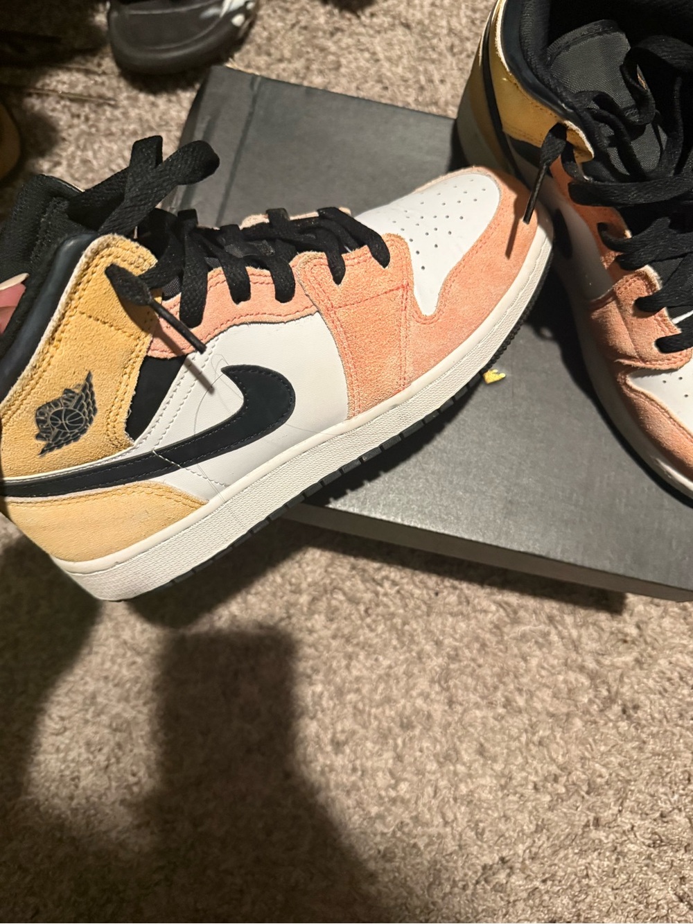 Jordan Kids High-Top Boots in Peach, Yellow & Black
